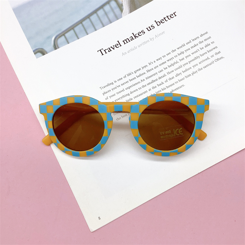Cute eyewear parent child frosted glasses 1-8 year old baby decorative trendy kids Sunglasses Z260305