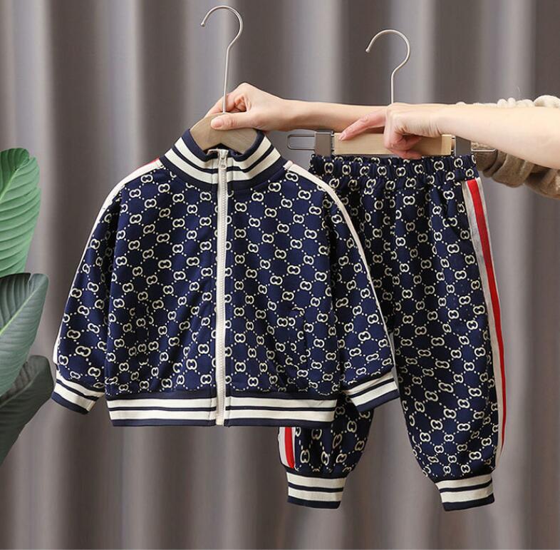 kids designer clothes boy Clothing Sets print cardigan sweatpants tracksuits spring children coat