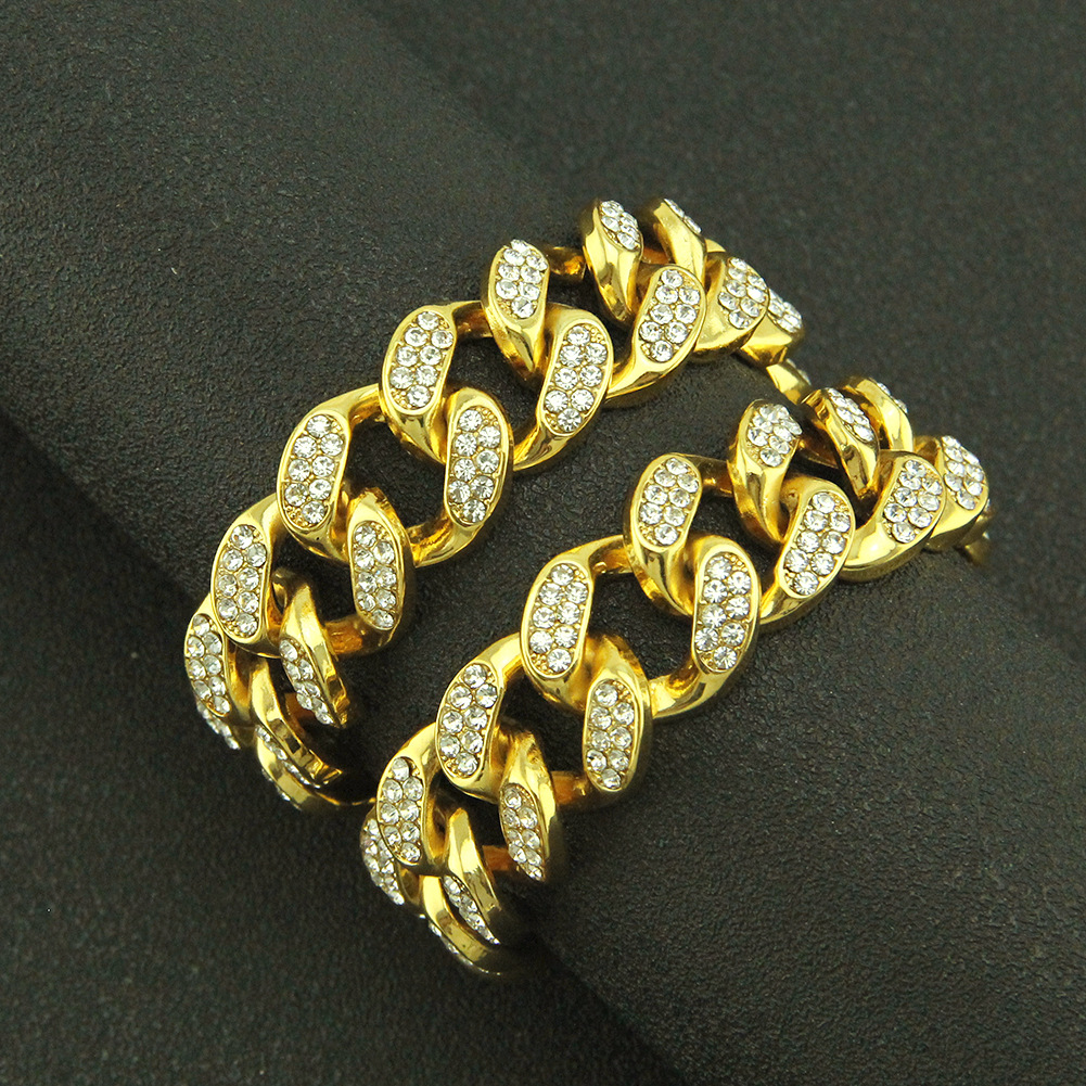 Cuban Link Chain Necklace Bracelet Jewelry Set 18K Real Gold Plated Zircona Miami Necklace with Men Domineering Chains Jewelry Set, Silver
Cuban Link Chain Necklace Bracelet Jewelry Set 18K Real Gold Plated Zircona Miami Necklace with Men Domineering Chains Jewelry Set, Silver