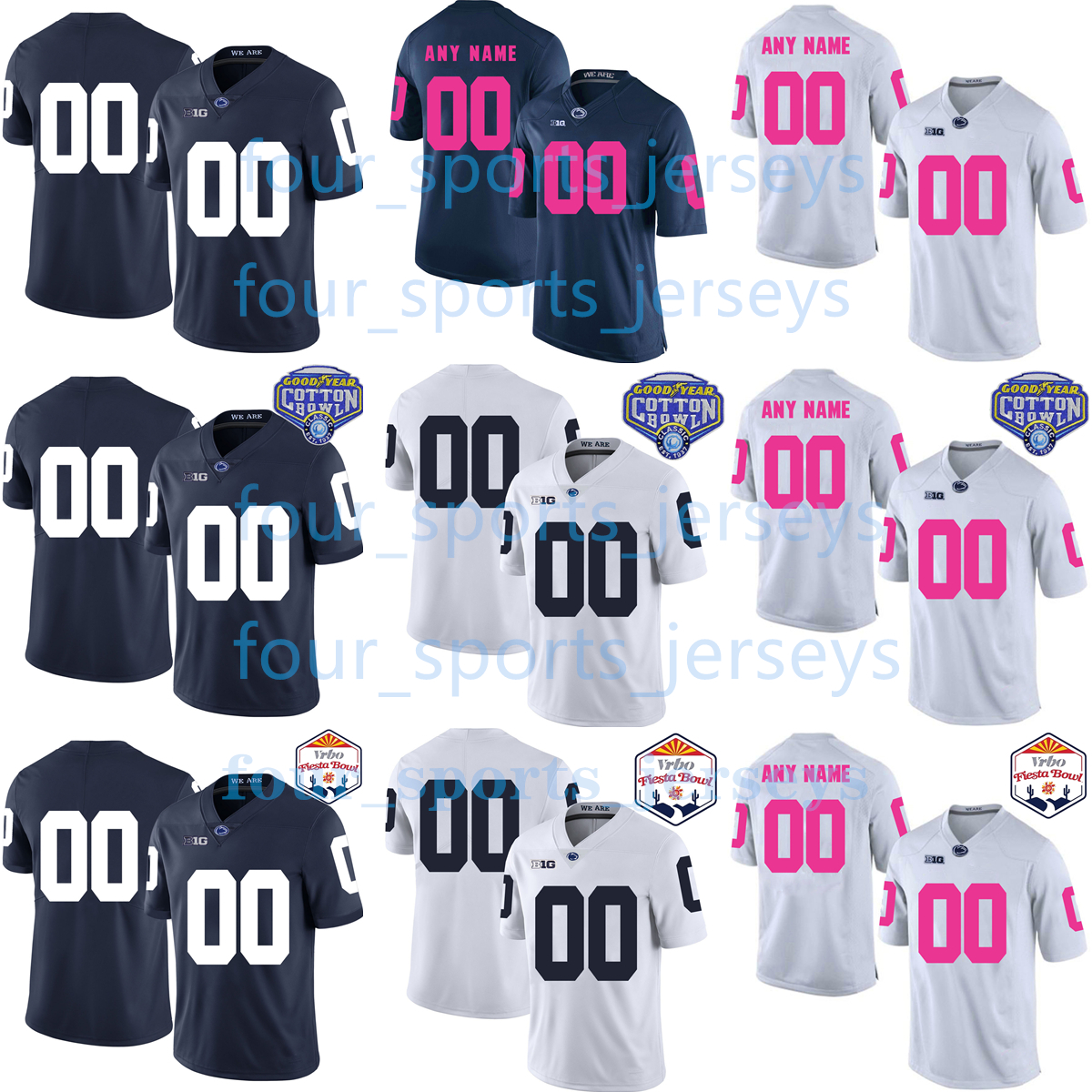 Custom NCAA College Penn State Nittany Football Jerseys Tinsley Wallace III Washington Williams Cross Dinkins Kline Johnson Pearce Strange Warren Christ