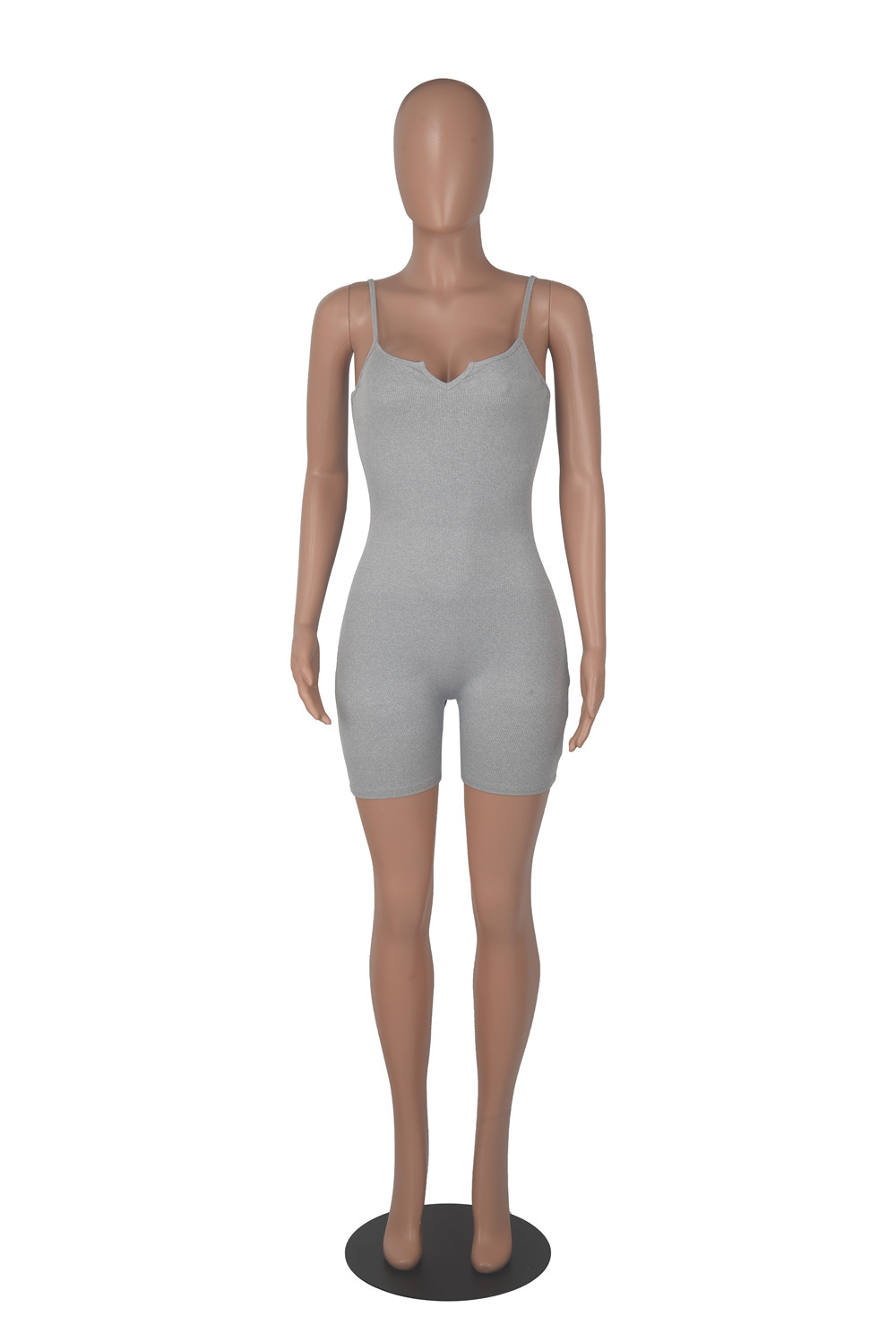 2023 Designer Sexy Ribbed Rompers Women Summer Sleeveless Spaghetti Straps Jumpsuits Casual V Neck Bodycon Playsuits Night Club Wear Overalls Wholesal