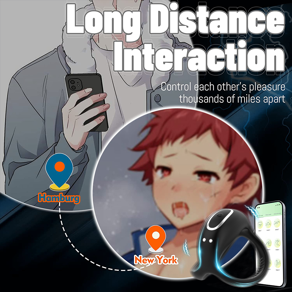 Cockrings Bluetooth Cock Ring for Men Vibrating Man Wireless App Remote Delay Ejaculation penis s Sex Toys Adult 18 230223 - view 3
