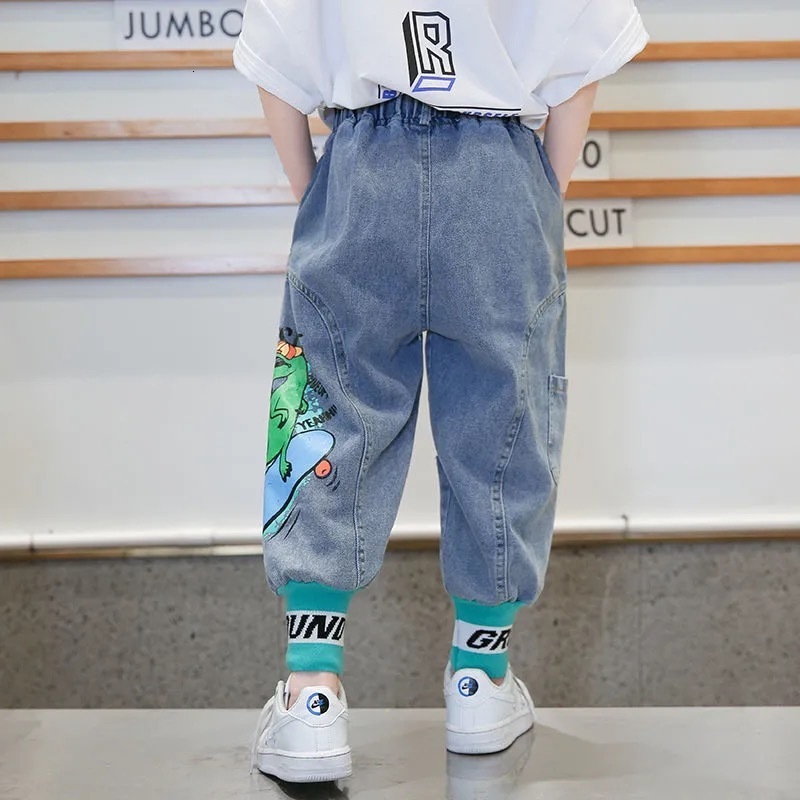Jeans for Boys Teenage Children Elastic Waist Denim Pants Kids Trousers Boy Clothes 4 13T 230224
