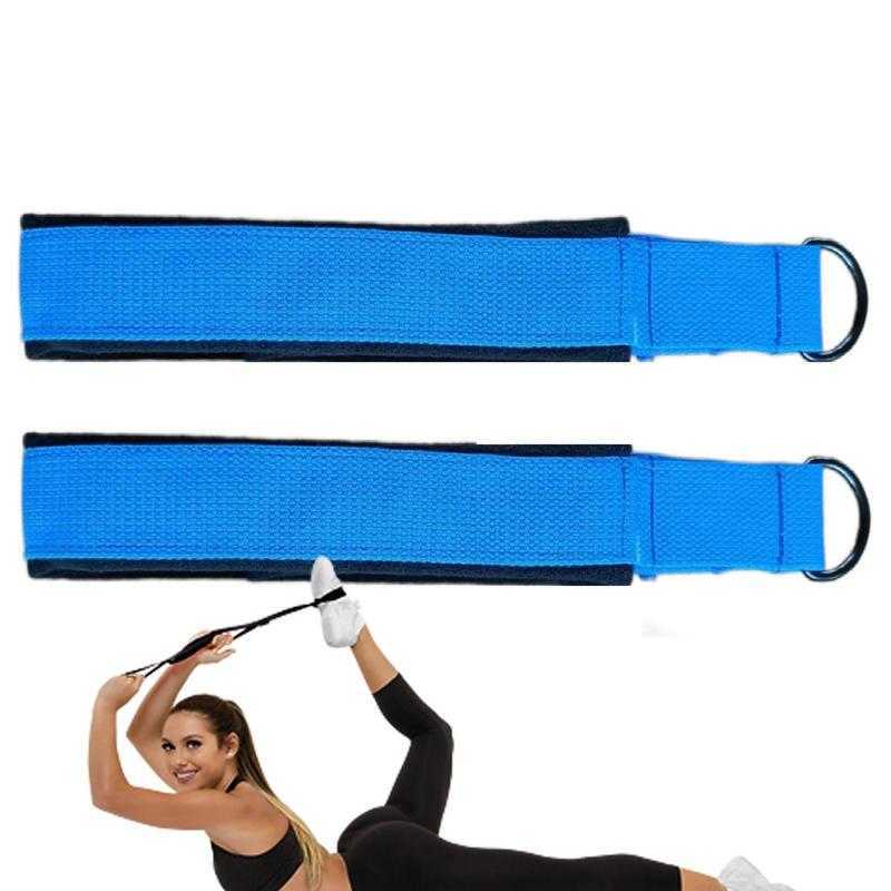 Yoga Stripes 2pcs Yoga Strap Cotton Stretching Straps Exercise Straps Adjustable DRing Buckle Gives Flexibility For Yoga Stretching Pilates J0225