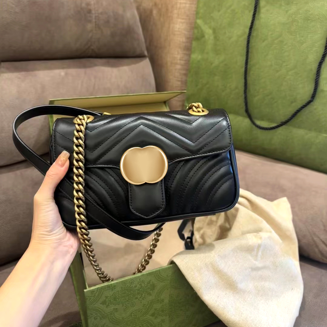 7A quality Marmont fashion Wavy lines Totes crossbody Bags clutch metal chain Womens men classic shoulder strap Luxury Designer travel Bag Genuine leather handbags, White
7A quality Marmont fashion Wavy lines Totes crossbody Bags clutch metal chain Womens men classic shoulder strap Luxury Designer travel Bag Genuine leather handbags, White