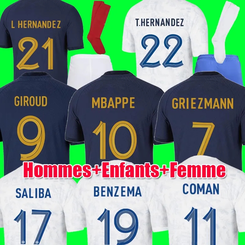 Maillots de football 2022 World Cup Soccer Jerseys FRENCH BENZEMA Football Shirts MBAPPE GRIEZMANN POGBA KANTE maillot foot kit Shirt hommes enfants MEN Kids, 2022 home aldult
Maillots de football 2022 World Cup Soccer Jerseys FRENCH BENZEMA Football Shirts MBAPPE GRIEZMANN POGBA KANTE maillot foot kit Shirt hommes enfants MEN Kids, 2022 home aldult