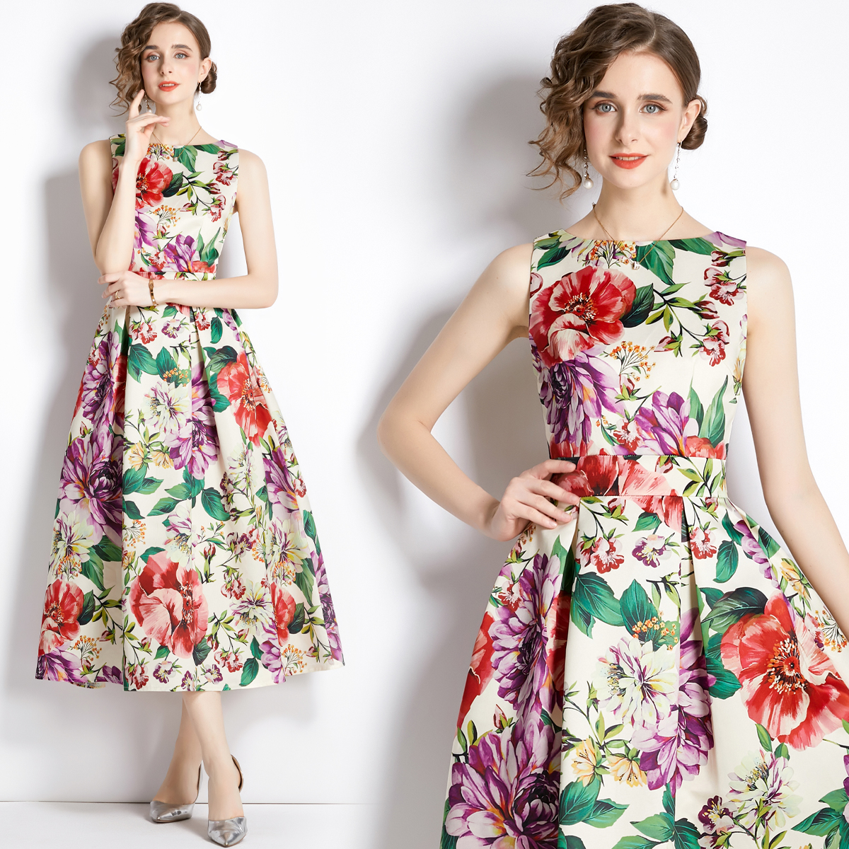 2023 Floral Printed Vest Dresses Summer Women Designer Sexy Sleeveless Prom Slim Loose Big Swing Midi Dress Elegant Ladies Birthday Dinner Party Frocks Holiday Robe, 12
2023 Floral Printed Vest Dresses Summer Women Designer Sexy Sleeveless Prom Slim Loose Big Swing Midi Dress Elegant Ladies Birthday Dinner Party Frocks Holiday Robe, 12