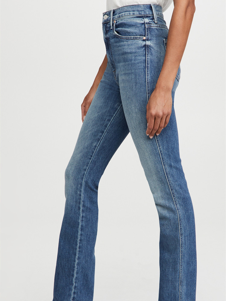 Women's Jeans Women's Retro Straight Denim Long Pants Zipper Stretch High Waist Ladies Cotton Jeans 230225