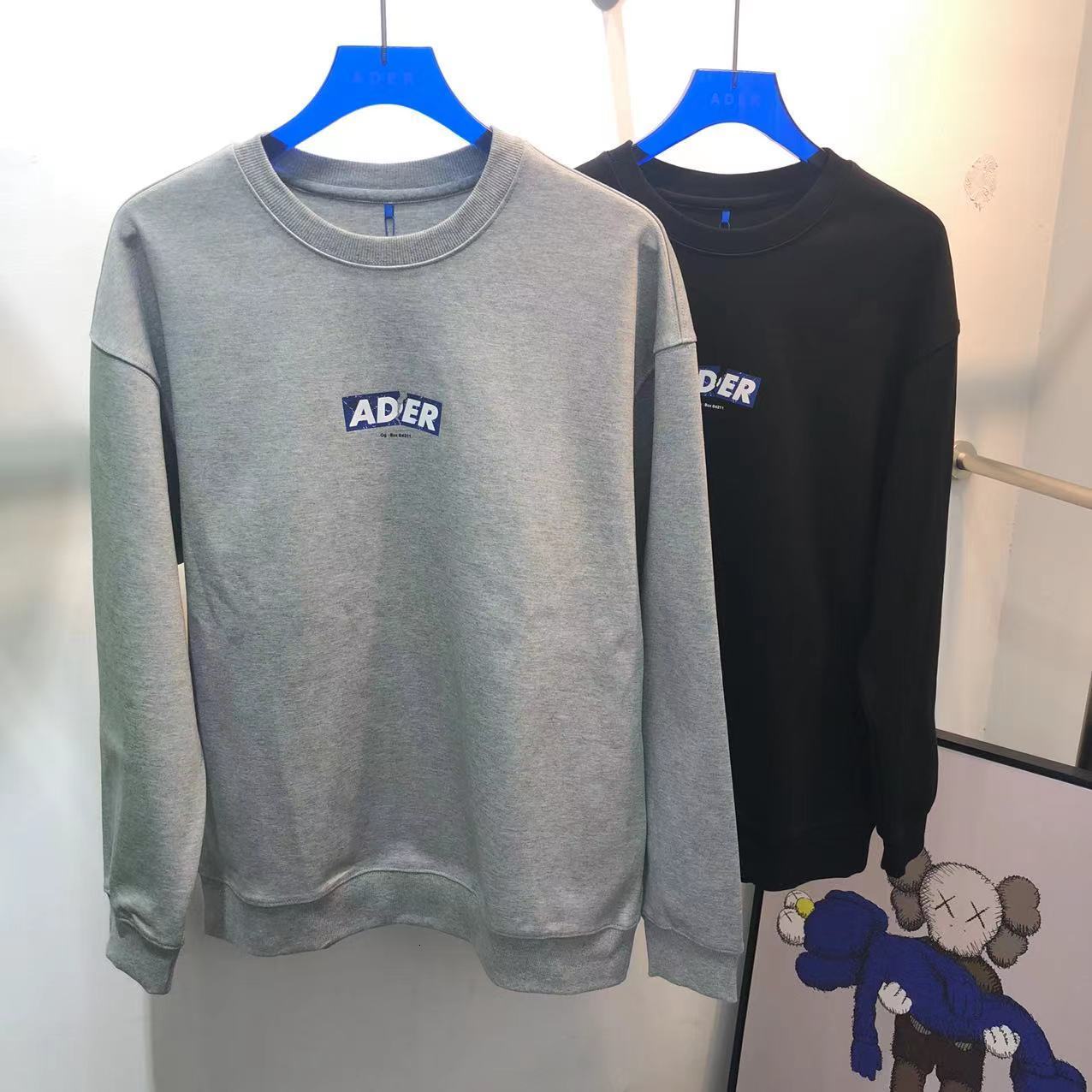 Womens Hoodies Sweatshirts ADER Printed Crew Neck Unisex Long Sleeve Pullover Casual Sweatshirt S4XL 230224