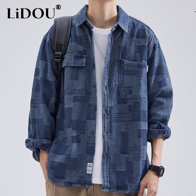 Men's Jackets Spring Autumn Fashion Temperament Trend Japanese Denim Jacket Man Simple Casual Loose Vintage Male Tops Streetwear Clothes 230225