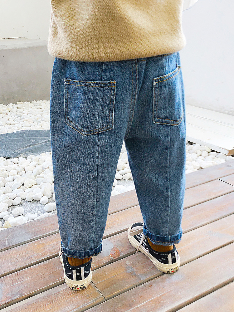 Jeans Baby Boys Spring Autumn Kids Jean Pants Children s Cotton Elastic Waist Clothes Toddler Denim Trousers with Pocket 230224