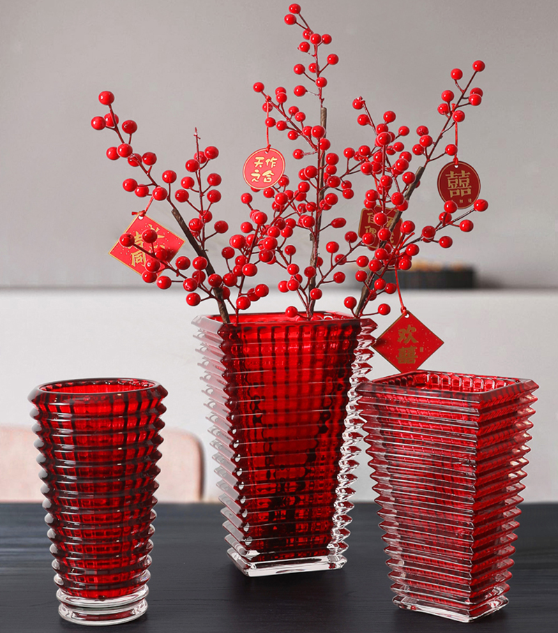 Fashion Luxury Glass Vase Table Decoration Home Living room Exquisite Flower Container High Quality Crystal Art Office Desk Ornaments Crafts