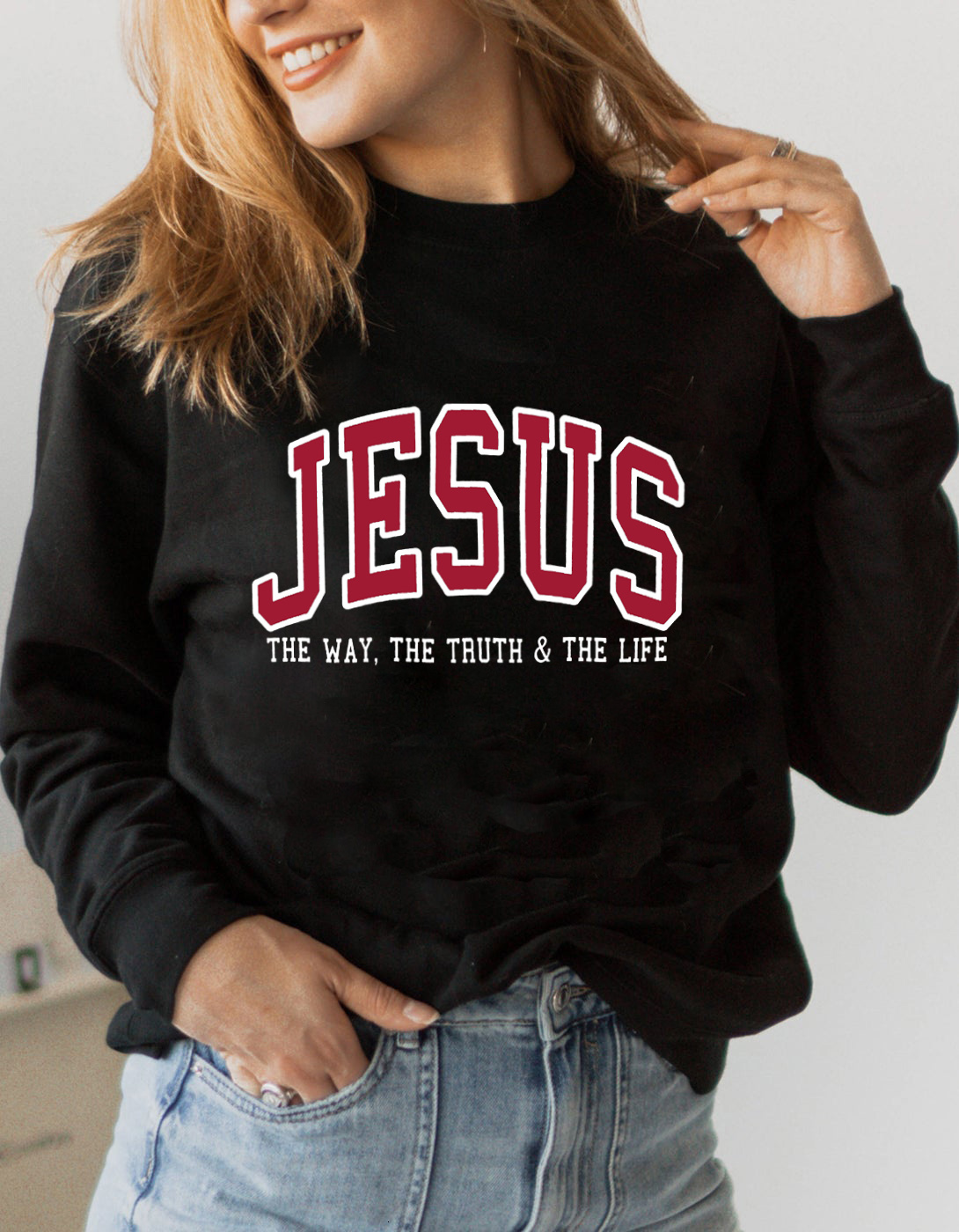 Womens Hoodies Sweatshirts Colored JESUS THE WAY TRUTH LIFE Sweatshirt Christian Sweats Inspirational pullovers Women Casual Bible Verse Tops 230224