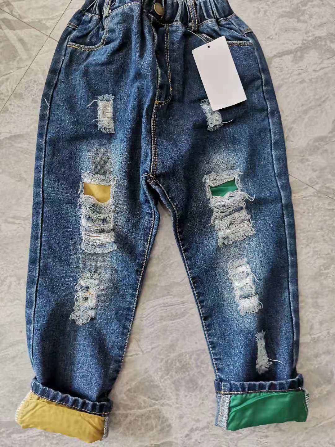 Jeans Kids Boys Fashion Clothes Ripped pants Denim Clothing Children Baby Boy Cowboy Long Trousers AS23 230224