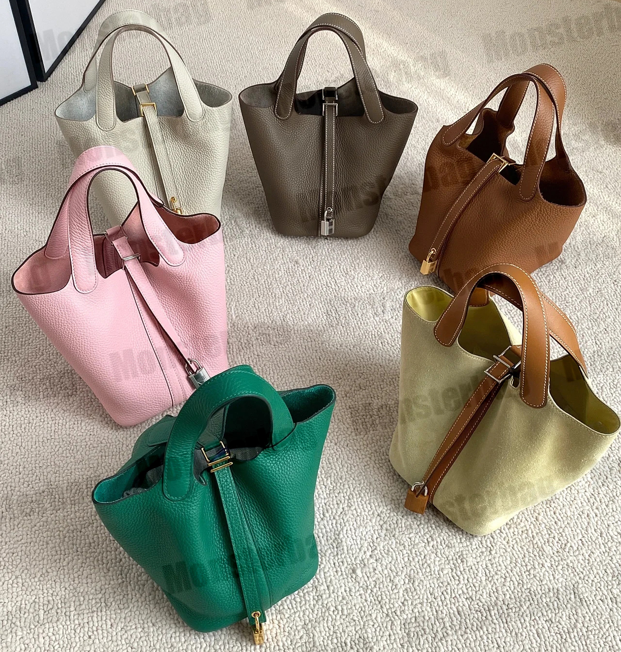Picotin Tote Bag Shoulder Designer Bags Bucket High Quality Real Leather Calfskin With Lock Luxury H Handbag Womens Fashion Purse Horse 18 20