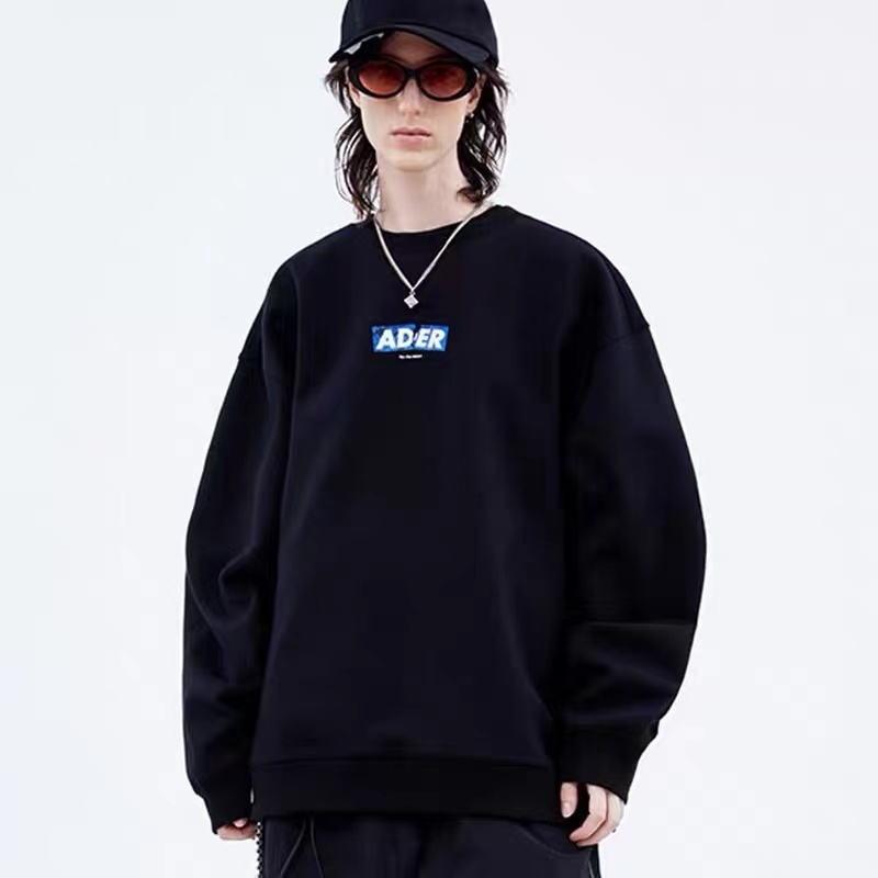 Womens Hoodies Sweatshirts ADER Printed Crew Neck Unisex Long Sleeve Pullover Casual Sweatshirt S4XL 230224