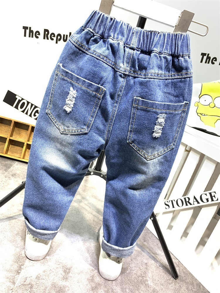 Jeans Kids Boys Fashion Clothes Ripped pants Denim Clothing Children Baby Boy Cowboy Long Trousers AS23 230224