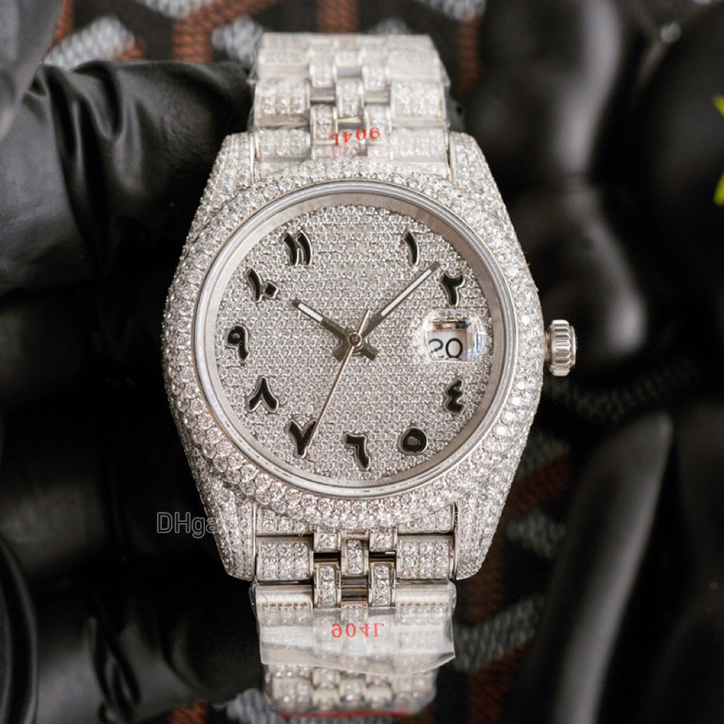 Diamond Watches 40MM Automatic Mechanical Mens Watch For Men WristWatch Stainless Steel Luxury Designer Custom Skeleton Silver Moissanite Diamonds Watchs