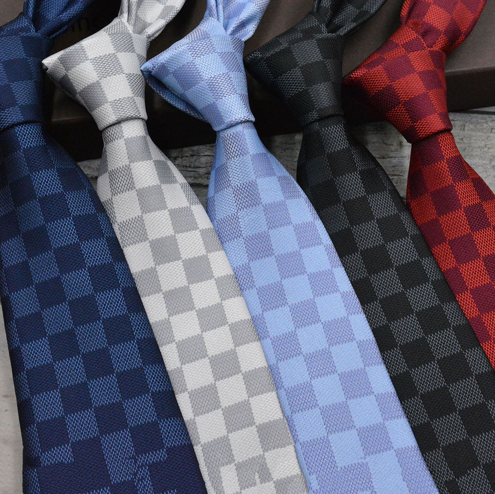 Stylish men's ties 8.0cm silk ties high quality yarn-dyed silk tie brand men's business tie striped tie with gift box