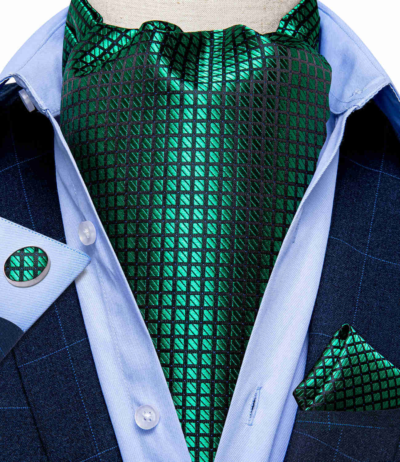 Neck Ties Men Vintage Blue Red Green Paisley Plaid Wedding Formal Cravat Ascot Scrunch Self British Style Gentleman Silk Necktie DiBanGu