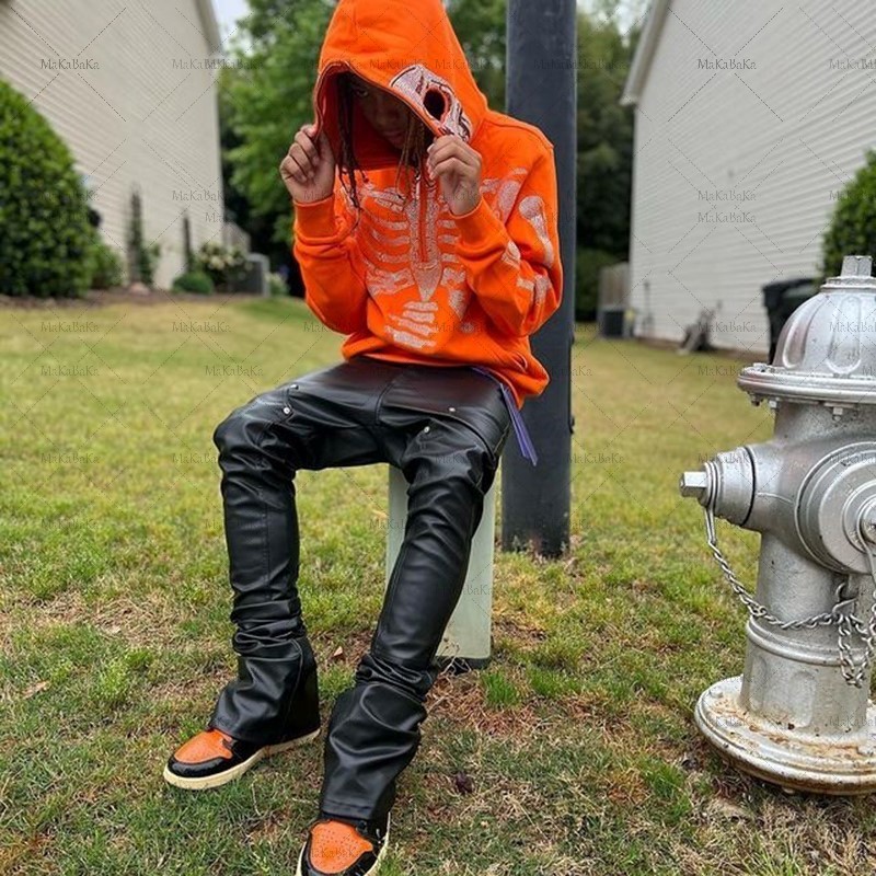 Mens Hoodies Sweatshirts Y2k Man Clothing Skeleton full zip Oversized Sweatshirts Goth Zip Up Hoodies Grunge Hooded Jacket Streetwear 230224