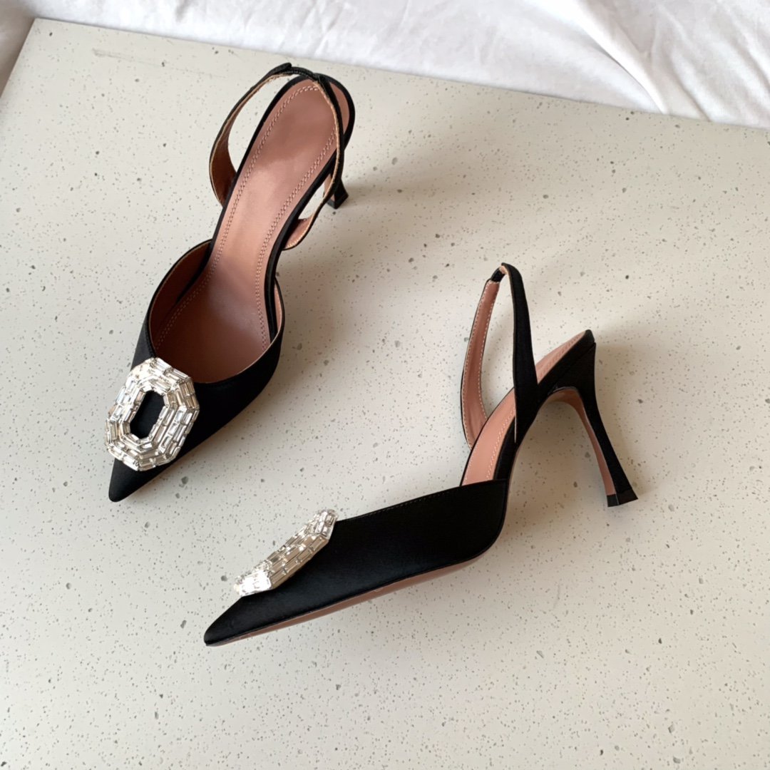 Women Designer Dress Shoes Leather High Heels Slingback Pumps Summer Lady Sandals 10CM, Black
Women Designer Dress Shoes Leather High Heels Slingback Pumps Summer Lady Sandals 10CM, Black