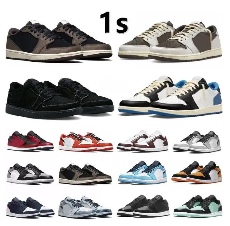 

1 Jumpman Low Basketball Shoes 1s Reverse Mocha Black Phantom Fragment Lows Panda Unc Tear Away Silver Mens Trainers Women Sneakers Size 36-46, 43