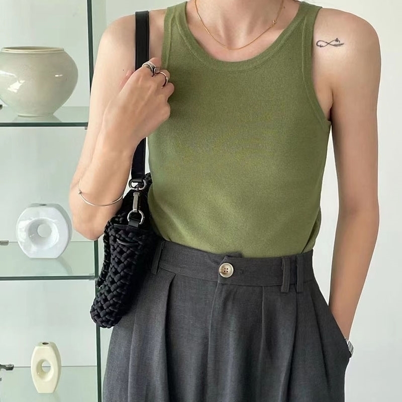 Women's Tanks Camis sexy knit tank top women 2023 high quality slim camisole female Freedom seamless crossover racerback l230224