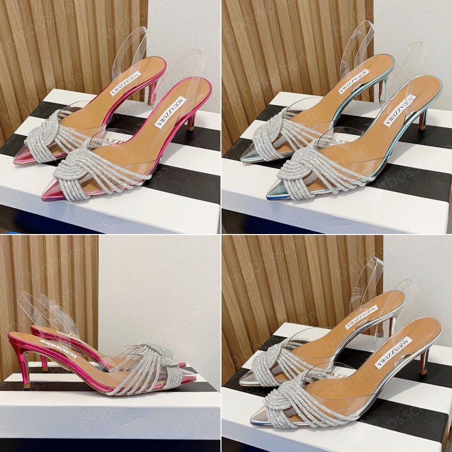 Dress Shoes Women's High Heels 2023 Spring Summer Designer Luxury Fashion Aquazzura PVC Crystal Diamond Sandals 6.5 10 Office Career Cocktail Formal Wedding Shoes, Red 
Dress Shoes Women's High Heels 2023 Spring Summer Designer Luxury Fashion Aquazzura PVC Crystal Diamond Sandals 6.5 10 Office Career Cocktail Formal Wedding Shoes, Red