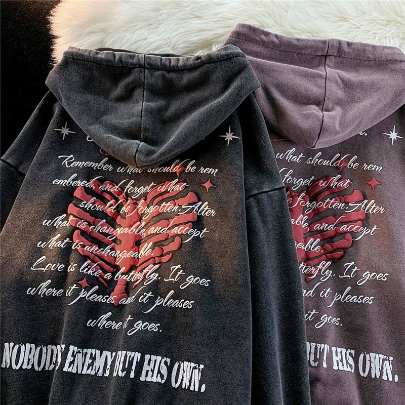 Womens Hoodies Sweatshirts Y2K Zip UP Hoodie Grunge Women Men Autumn Embroidery Letter Long Sleeve Gothic Hooded Sweatshirt Lady Loose Retro Jacket 23