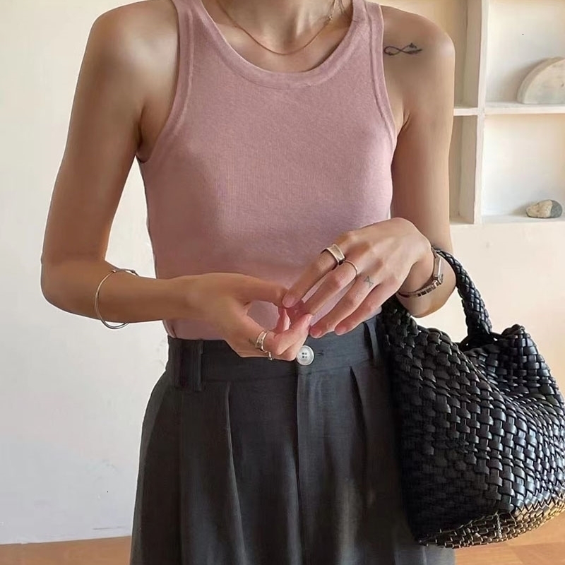 Women's Tanks Camis sexy knit tank top women 2023 high quality slim camisole female Freedom seamless crossover racerback l230224