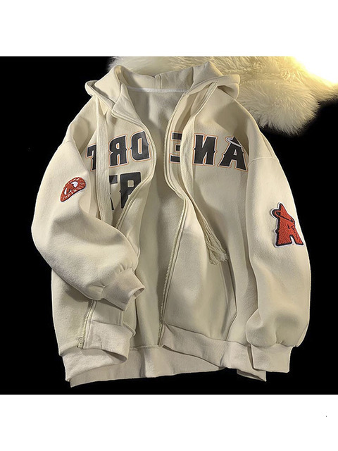 Womens Hoodies Sweatshirts Vintage Letter Print Zip Up Hoodie Women Embroidery Jacket Sweatshirt Oversized Casual Teens Clothes Hip Hop y2k Korean 230 - view 5