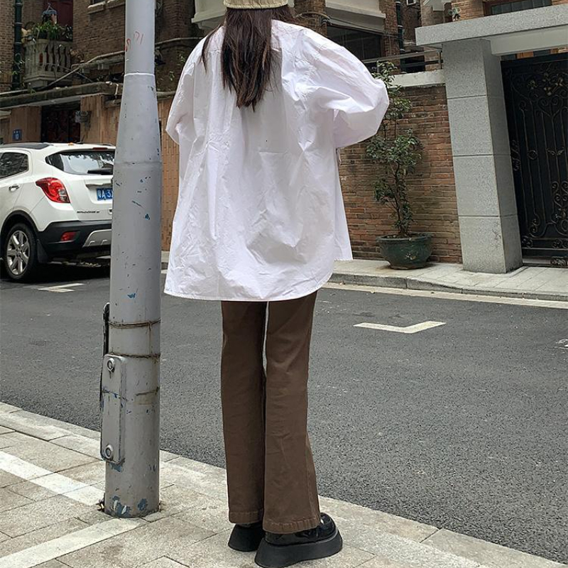 Women's Jeans Women Denim Brown Fashion All-match Boot Cut Spring Autumn Trousers High Waist Skinny Elasticity Korean Style Street 230225 Z260314