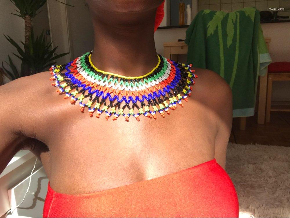 Choker African Handmade Ethnic Bib Collar Necklace Resin Beaded Tassel Statement Maxi Tribal Halloween Party Jewelry
Choker African Handmade Ethnic Bib Collar Necklace Resin Beaded Tassel Statement Maxi Tribal Halloween Party Jewelry