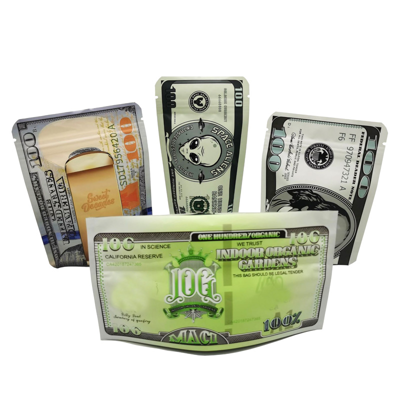 Mylar Bags Money Printed Design Reusable 10g Stand-up Packaging Pouch Aluminum Childproof Food Storage Snack Bag Smell Proof Plastic Container With Zipper Lock
Mylar Bags Money Printed Design Reusable 10g Stand-up Packaging Pouch Aluminum Childproof Food Storage Snack Bag Smell Proof Plastic Container With Zipper Lock