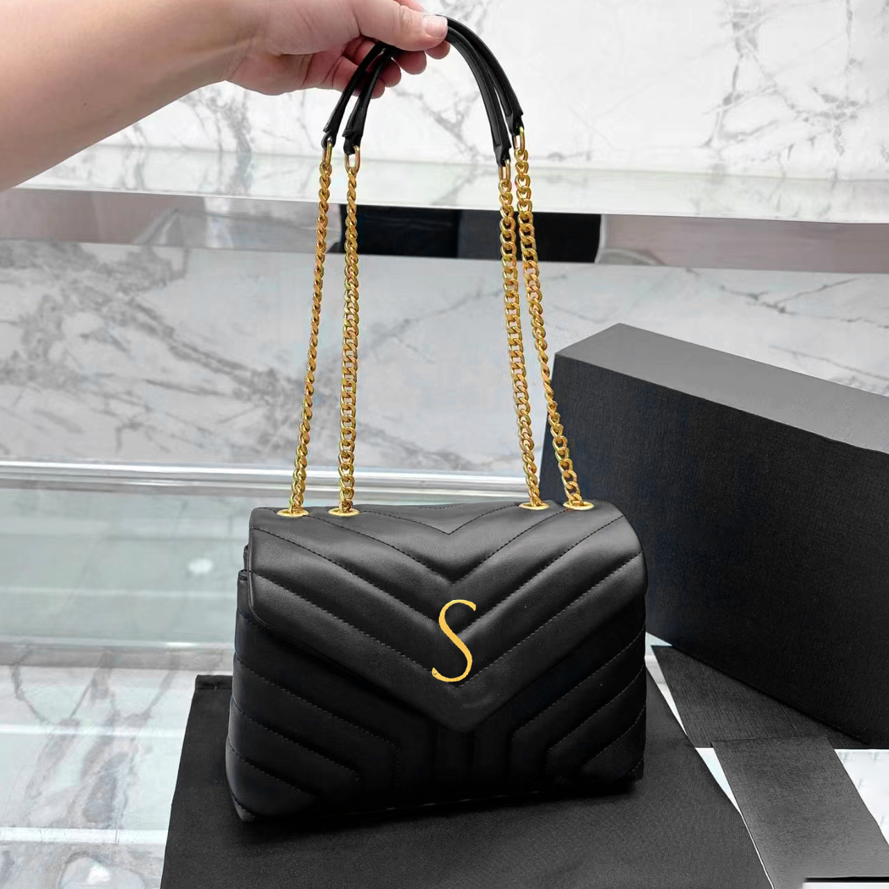 classic yslity LOULOU Totes clutch Bags Crossbody handbag Luxury Designer Genuine Leather bag 7A quality shoulder travel Women men fashio chain Flap envelop Purses, Khaki silver
classic yslity LOULOU Totes clutch Bags Crossbody handbag Luxury Designer Genuine Leather bag 7A quality shoulder travel Women men fashio chain Flap envelop Purses, Khaki silver