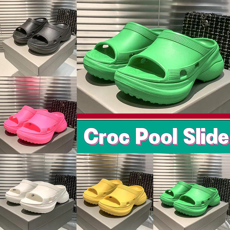 2023 Slippers women Croc Pool Slides sandals Designer Paris slide slipper platform Rubber Sandal black bright pink white mens sneakers luxury womens beach shoes, Yellow
2023 Slippers women Croc Pool Slides sandals Designer Paris slide slipper platform Rubber Sandal black bright pink white mens sneakers luxury womens beach shoes, Yellow