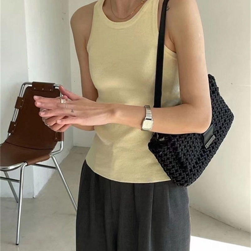 Women's Tanks Camis sexy knit tank top women 2023 high quality slim camisole female Freedom seamless crossover racerback l230224