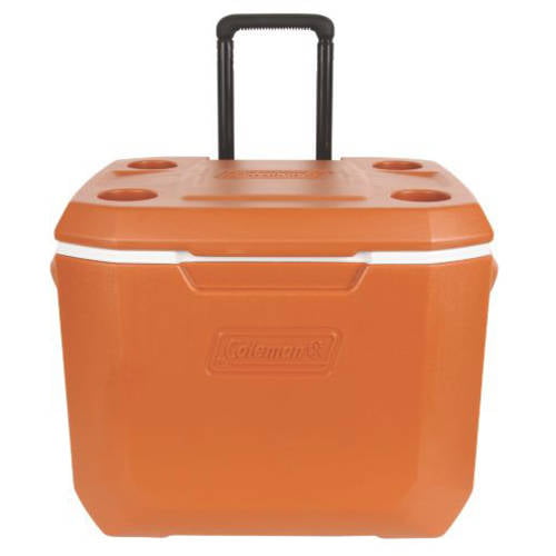 50 qt Hard Sided Rolling Thermocooler Orange compass