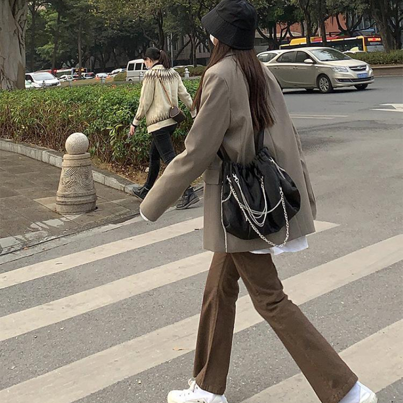 Women's Jeans Women Denim Brown Fashion All-match Boot Cut Spring Autumn Trousers High Waist Skinny Elasticity Korean Style Street 230225 Z260314