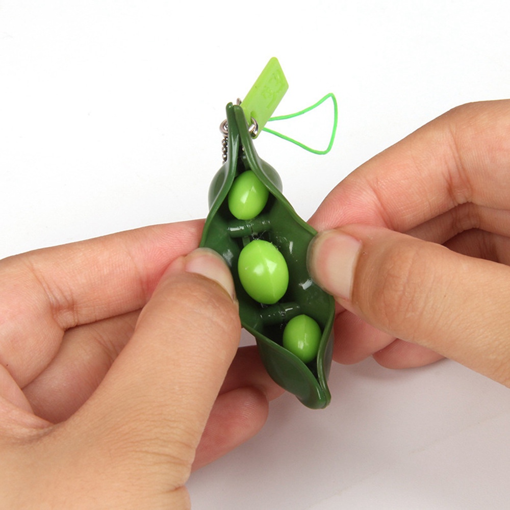 Fidget Toys Pack Bean Decompression Edamame Toys Squishy Soybean Squeeze Peas Beans Keychain Cute Stress Adult Toy Key chain 1733