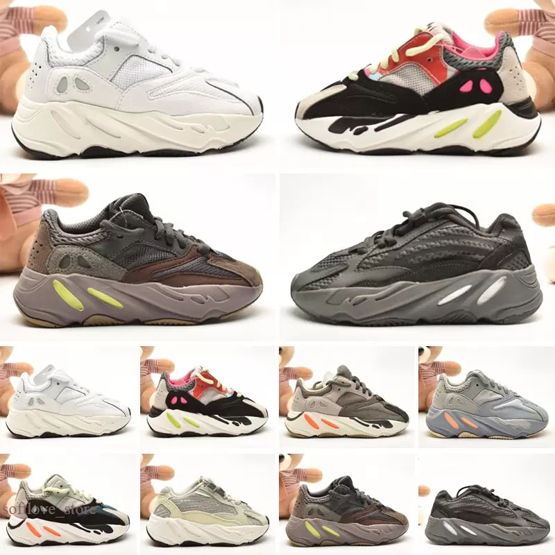 2023 Designer 700 V2 Kids Running Shoes Infants Wave Runner Boys Girls Sneaker Children shoe Little Boy Skeleton Outdoor Athletic Trainers Size 26-35