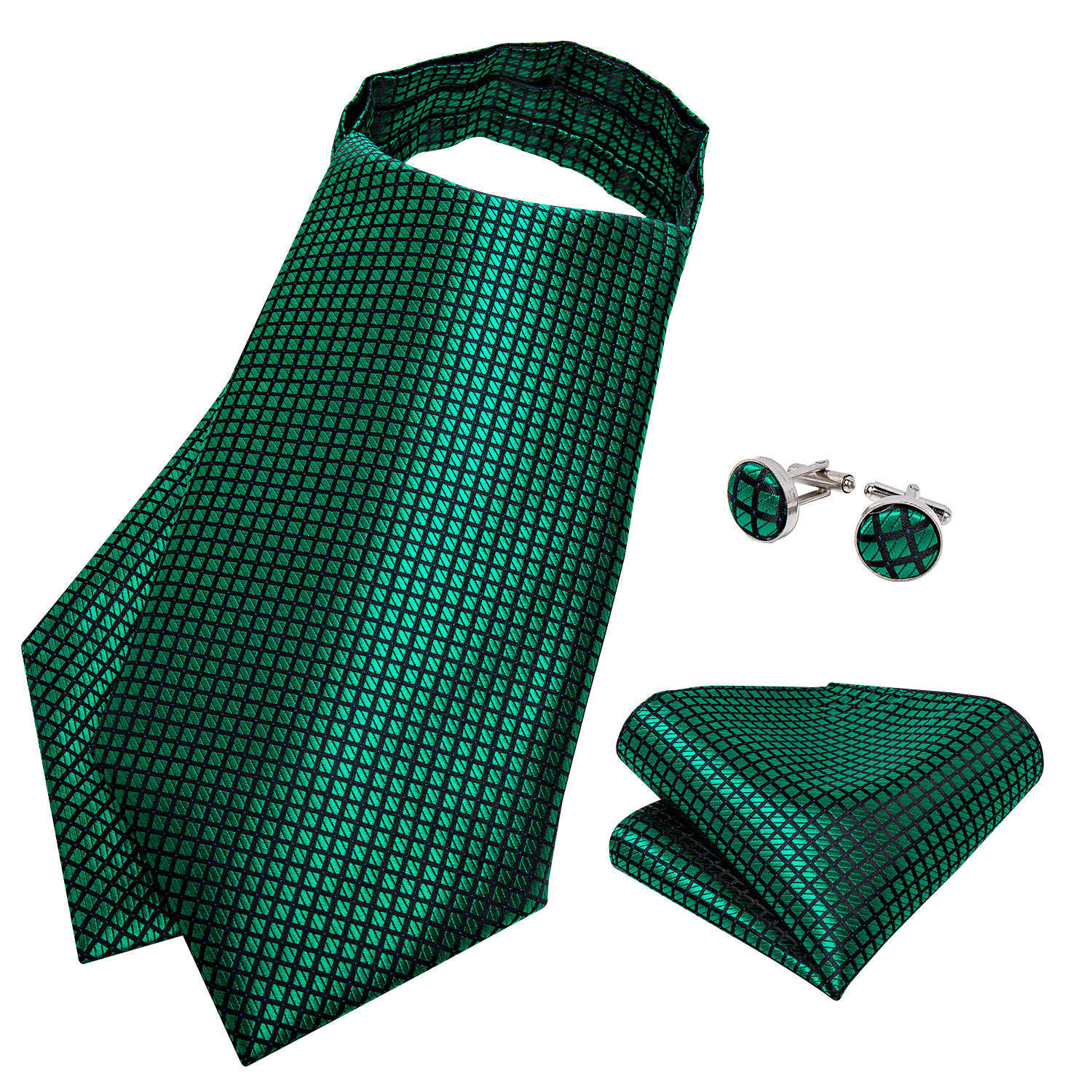 Neck Ties Men Vintage Blue Red Green Paisley Plaid Wedding Formal Cravat Ascot Scrunch Self British Style Gentleman Silk Necktie DiBanGu