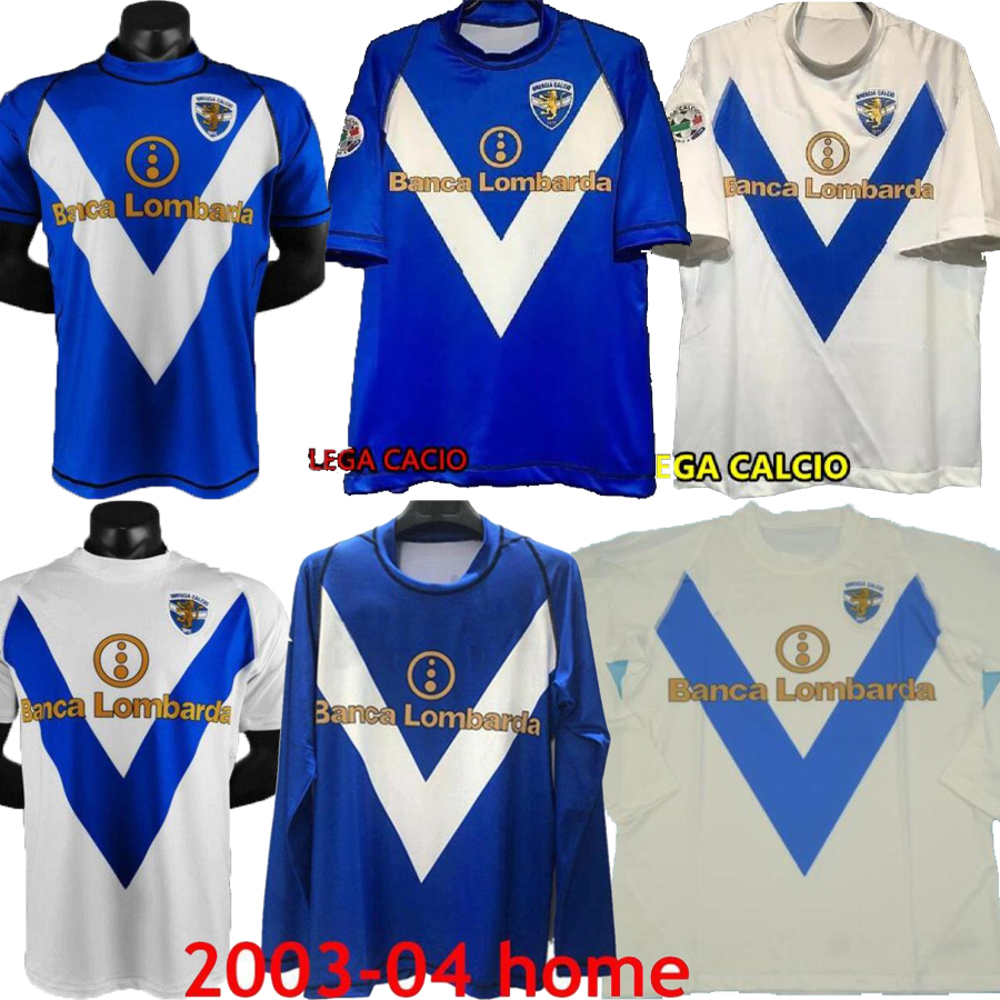 Retro 03 04 Brescia Calcio Soccer Jerseys Caracciolo Baggio Pirlo Di Biagio Futbol Mauri Vintage Football Camiseta Classic Shirt 2003 04