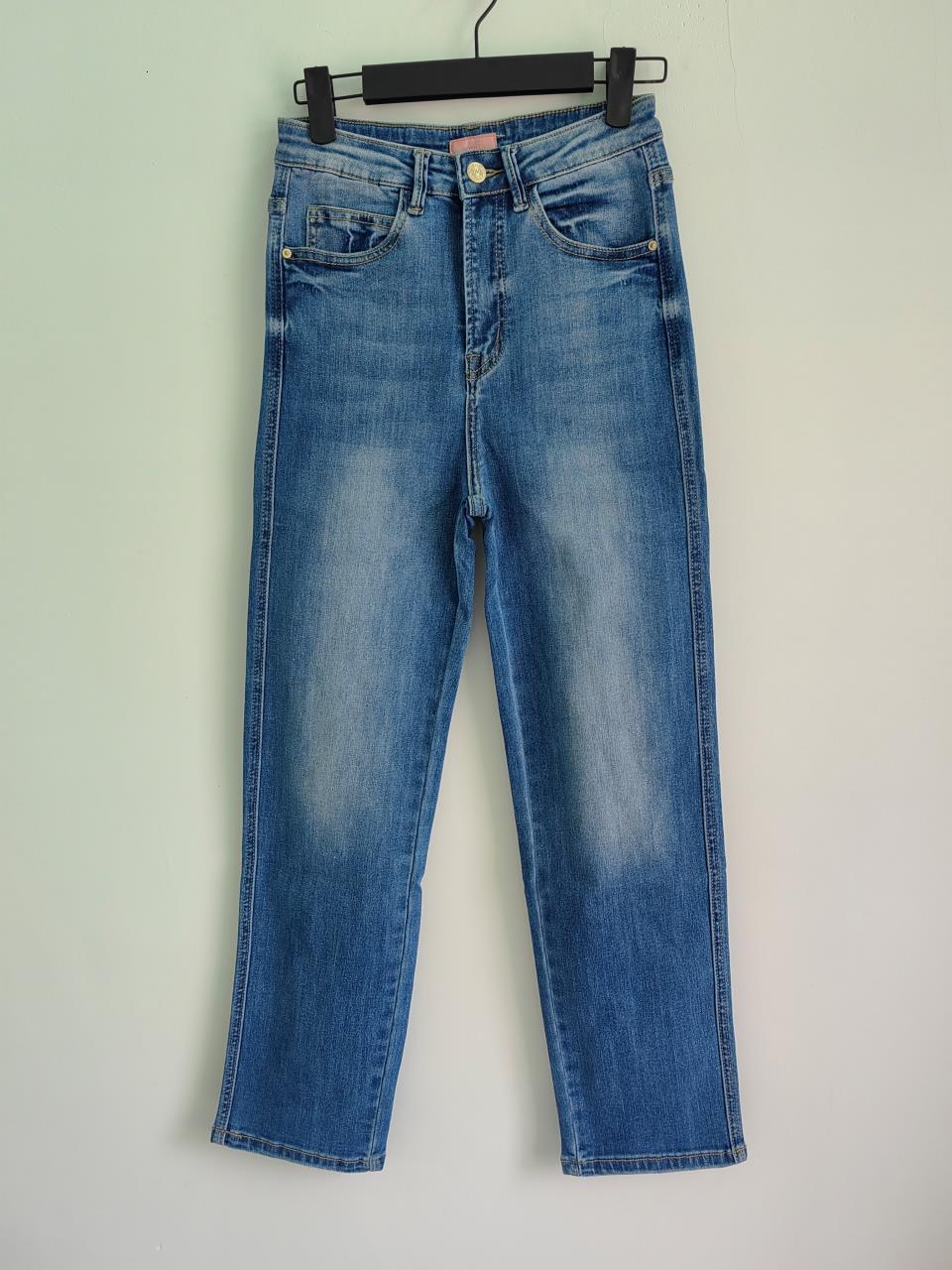 Women's Jeans Women's Retro Straight Denim Long Pants Zipper Stretch High Waist Ladies Cotton Jeans 230225