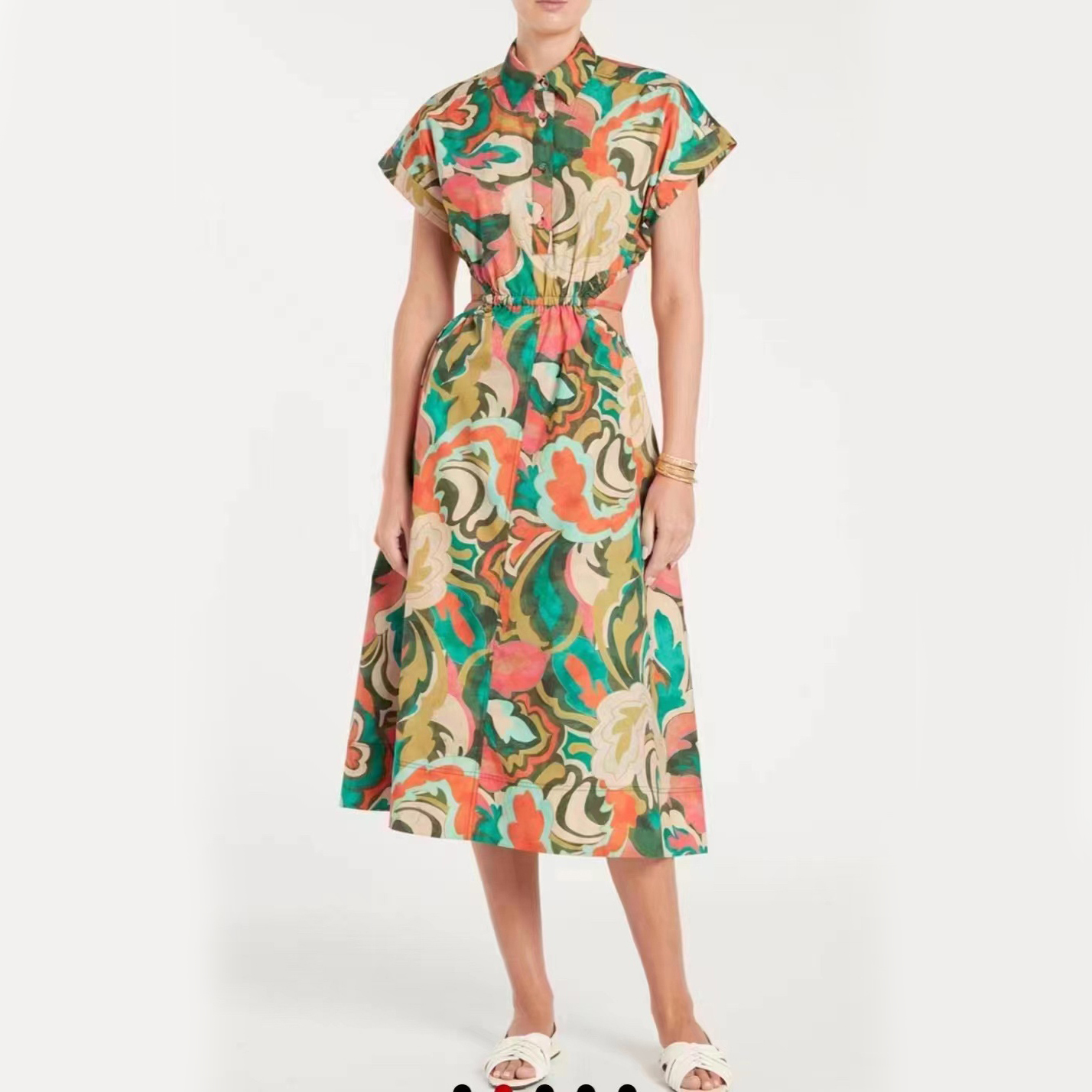 Fancy Womens floral Printed Gathered Waist Lapel Neck Short Sleeve Midi Fit&Flare Dress, Multi
Fancy Womens floral Printed Gathered Waist Lapel Neck Short Sleeve Midi Fit&Flare Dress, Multi