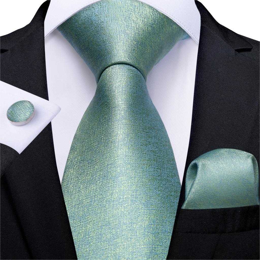 Neck Ties Men Tie Blue Green Novelty Wedding Tie For Men Hanky CufflinkS Silk Men Tie Set Party Business Fashion DiBanGu Designer MJ7250 J230225