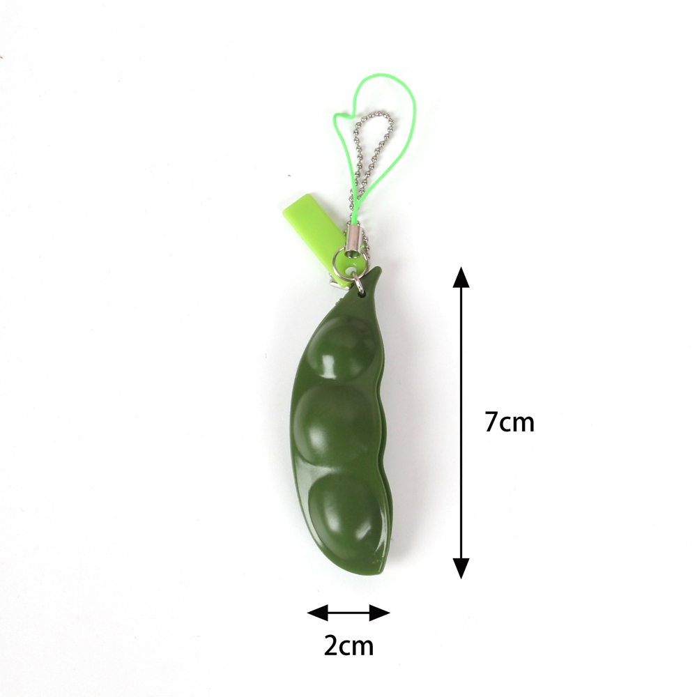 Fidget Toys Pack Bean Decompression Edamame Toys Squishy Soybean Squeeze Peas Beans Keychain Cute Stress Adult Toy Key chain 1733