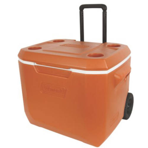 50 qt Hard Sided Rolling Thermocooler Orange compass