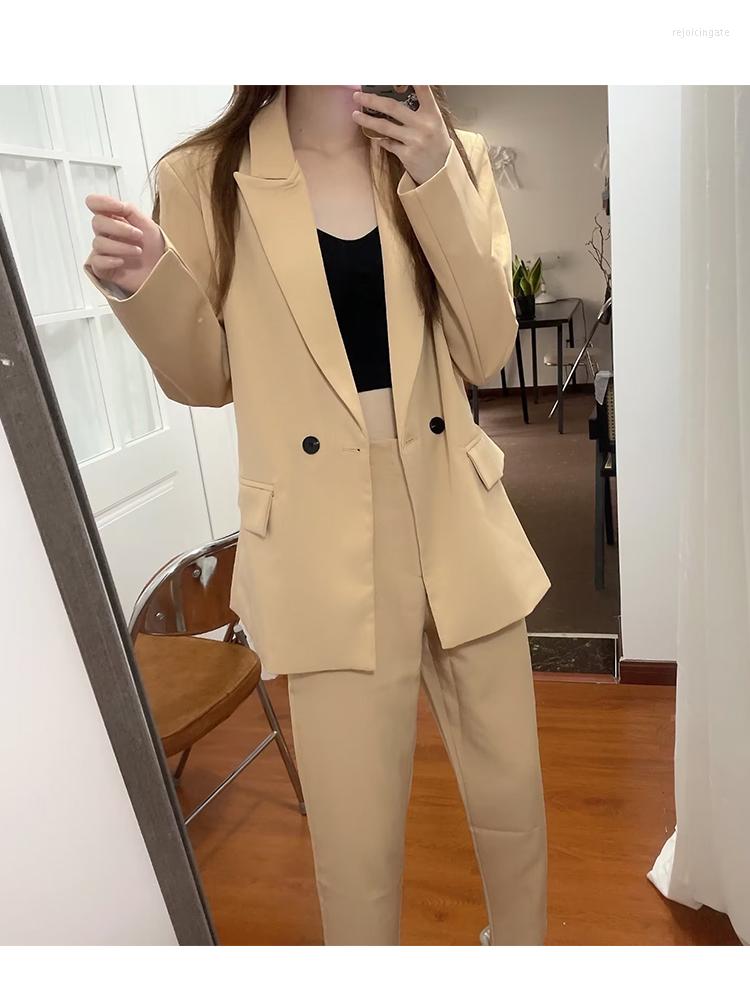 Two Piece Dress 2024 Chic Women Elegant Solid Office Blazer Skirt Set Female OL Business SetTwo